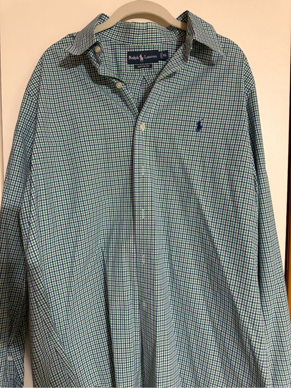 Ralph Lauren Green and Blue Check Dress Shirt